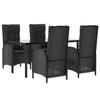 VidaXL Garden Dining Furniture and Cushions 5pcs Black Wicker 3185191