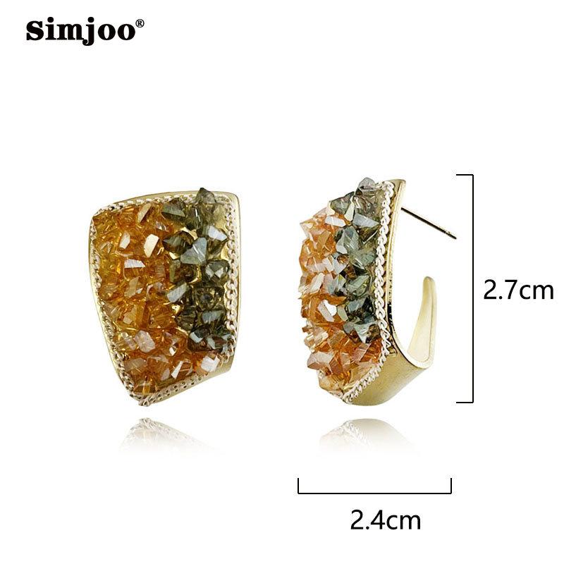 SIMJOO Geometric Design Stylish Double Matching Earrings