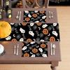 Boo Spooky Ghost Pumpkin Halloween Cloth Placemats Set of 6 Table Mats Table Decorations 12x18 Inch