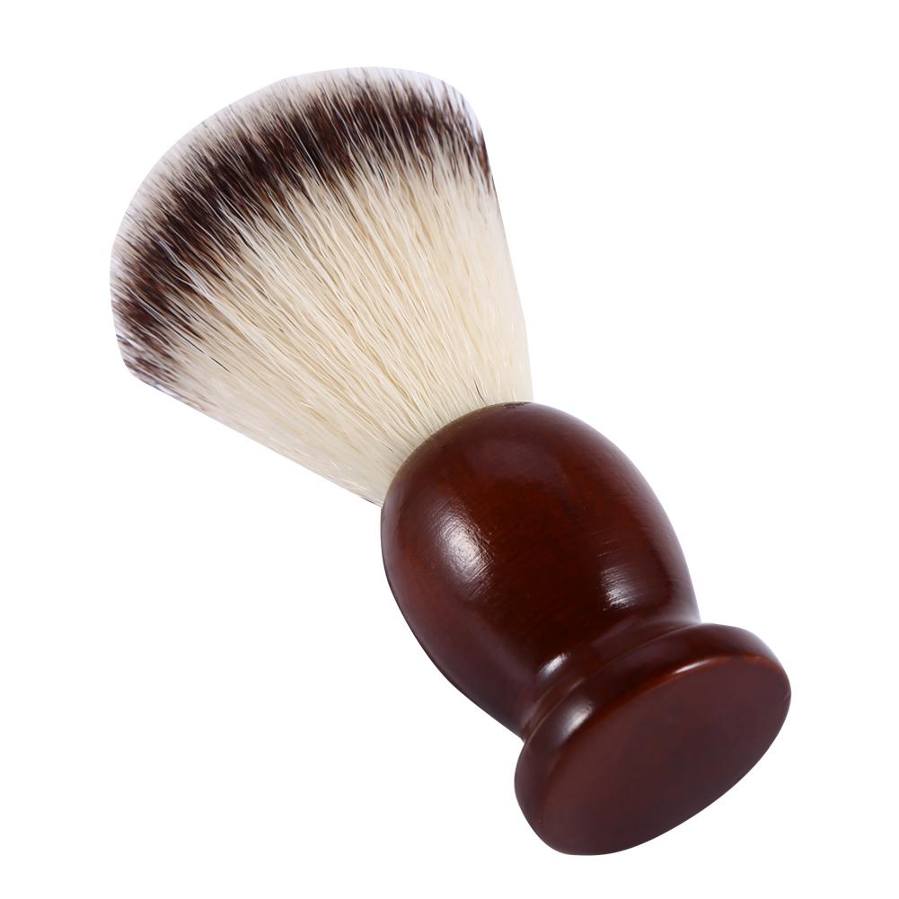 Quick-drying Nylon Hair Wooden Handle Shaving Brush, Rich Lather Barber Salon Tool For Professional Facial Cleaning