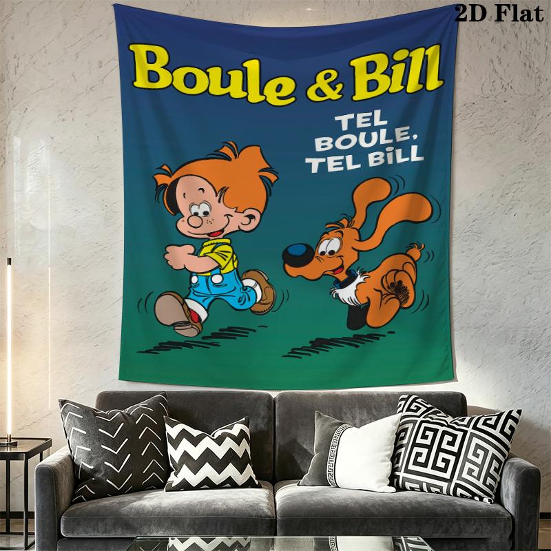 Boule & Bill Wall Tapestry Aesthetic Wall Hanging Printed Fabric Blanket Decorative Tapestries for Bedroom Living Room Home Decor