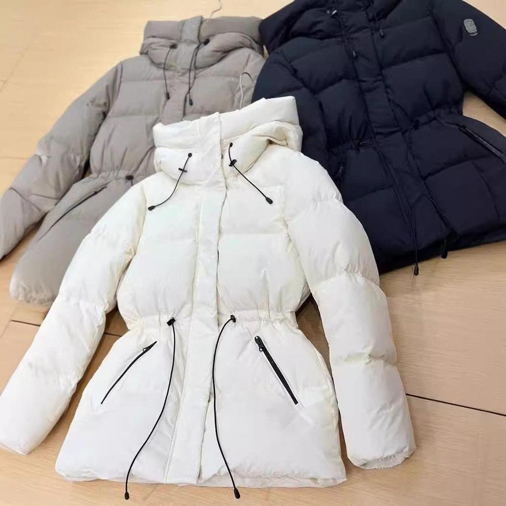 2025 European & American Women's Mid-Length Hooded Down Cotton Coat - Thickened & Slimming Outerwear Trend