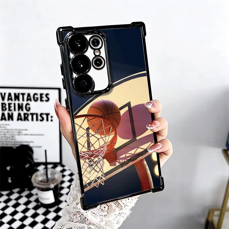 Basketball Basket Sports Plating Phone Case For Samsung Galaxy S24 S25 FE S26 Edge S23 Ultra S22 S21 Plus S20 Anti-Fall Airabag