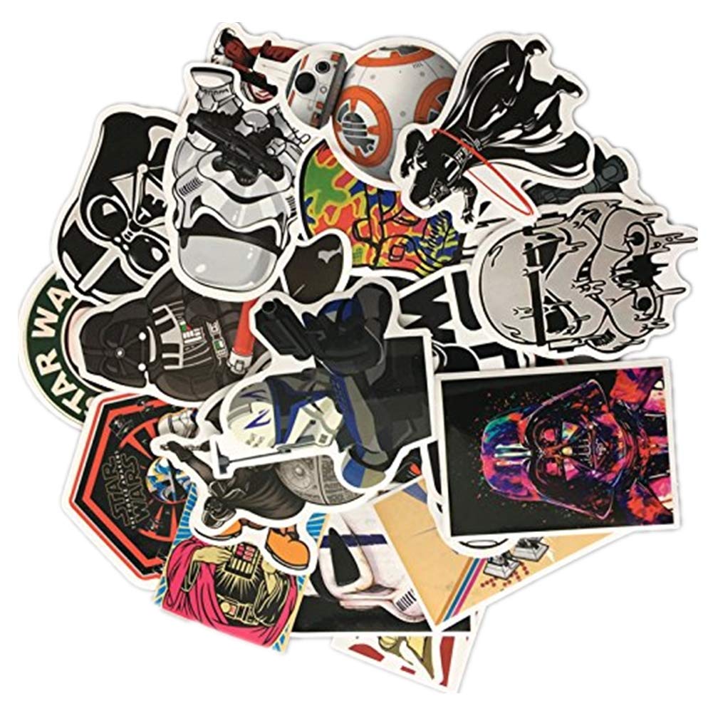 Star Wars Comic Waterproof Sticker Set for and Laptops 25-Piece Suitcases, Bicycles, Helmets, Computers, Phones,