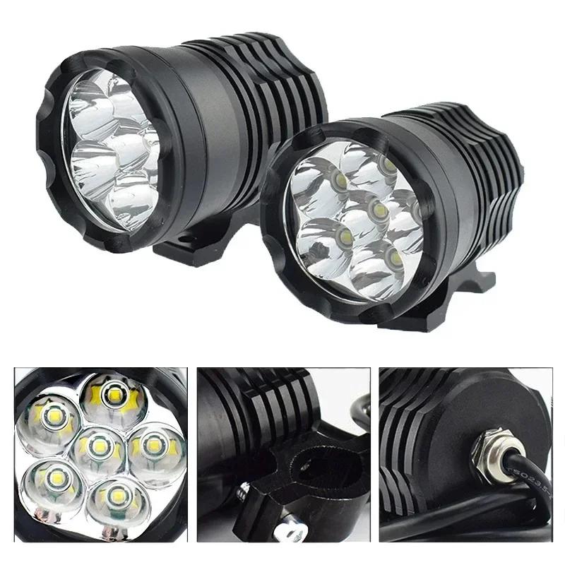 1pc 60w Led Motorcycle Headlight, 12v Universal White Super Bright Front Light For Scooter Moto Fog Lam чёрный
