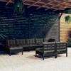 Day and Night - Day and Night Garden Furniture 9 Pieces with Black Pine Wood Cushions