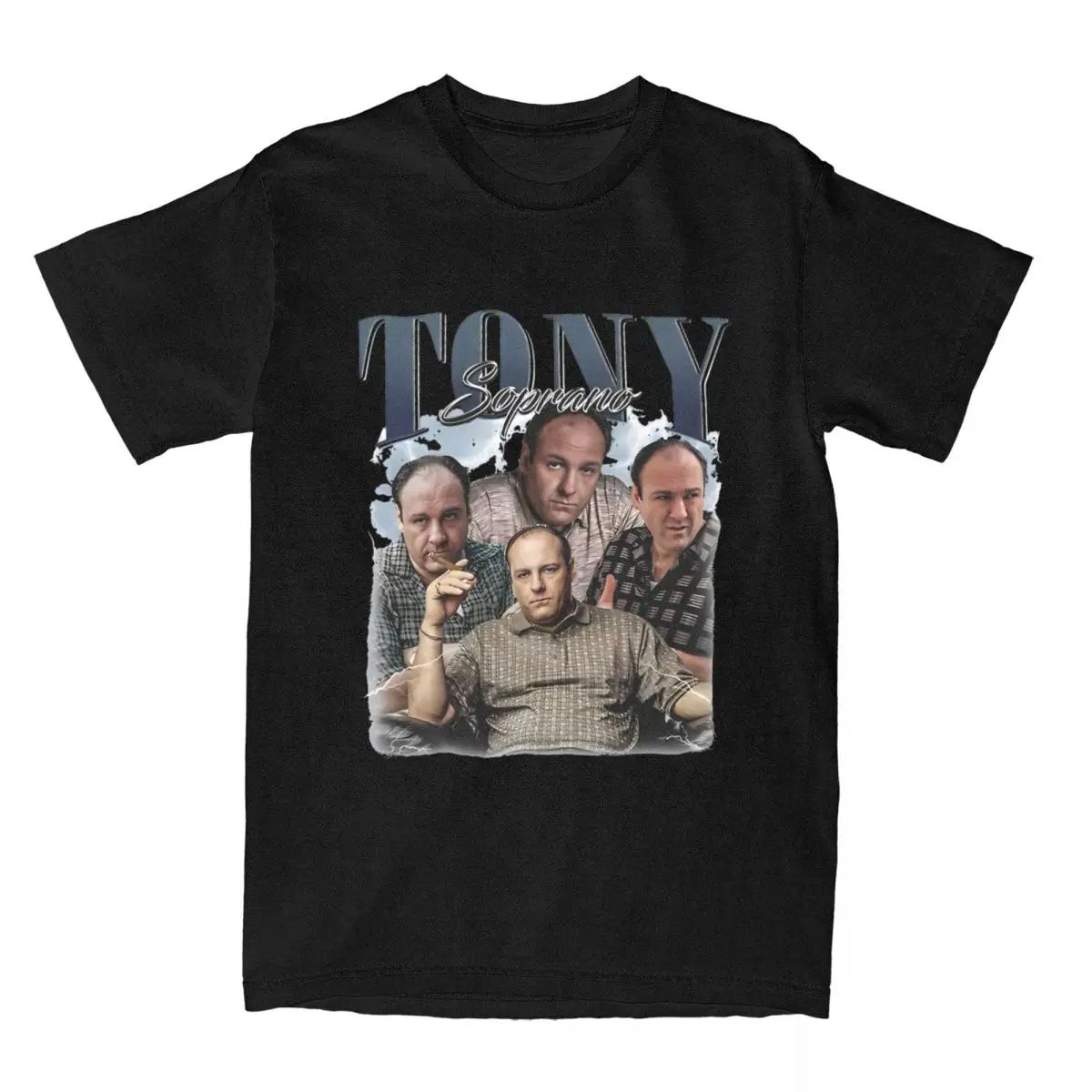 

The Classic Movie Print Short Sleeve Funny Tee Shirt Vintage Tony Soprano T Shirts O Neck Casual Loose Cotton Tops Unisex S