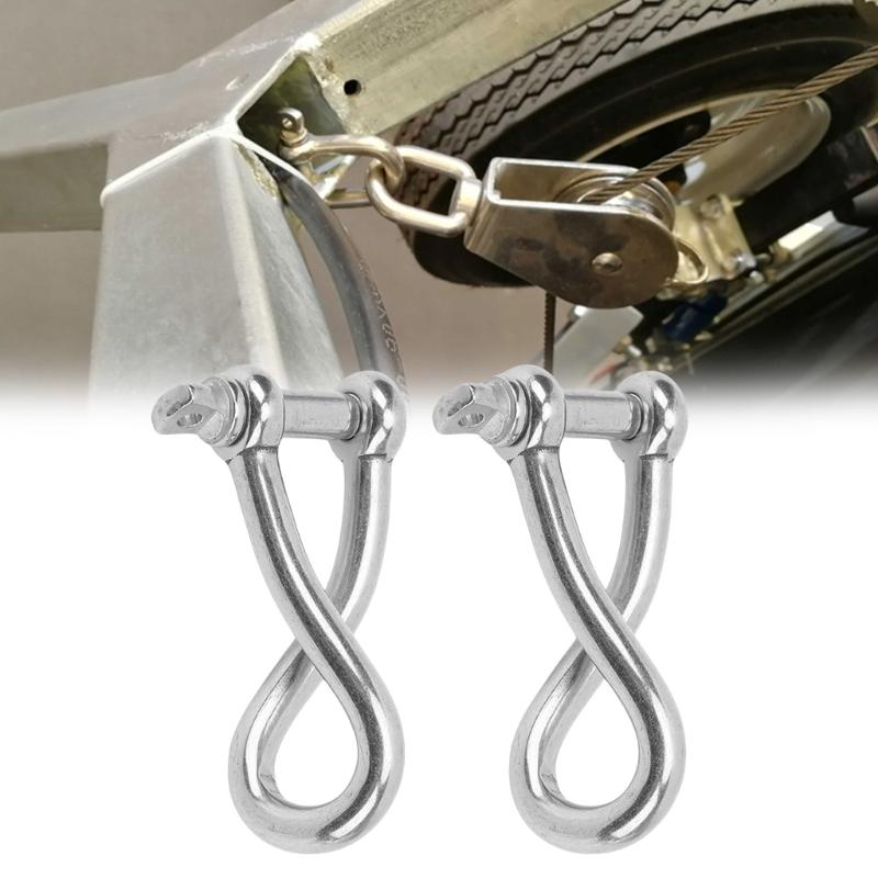 6mm Multipurpose Stainless Shackle Suitable for Chains Cables Camping Mountaineering Rigs Securing Cargo Equipments 2pcs