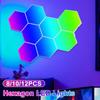 8/10/12 Pcs Hexagon LED Lights Modular DIY Hexagon Wall Light APP and Remote Control Smart RGB Gaming Light for Bedroom