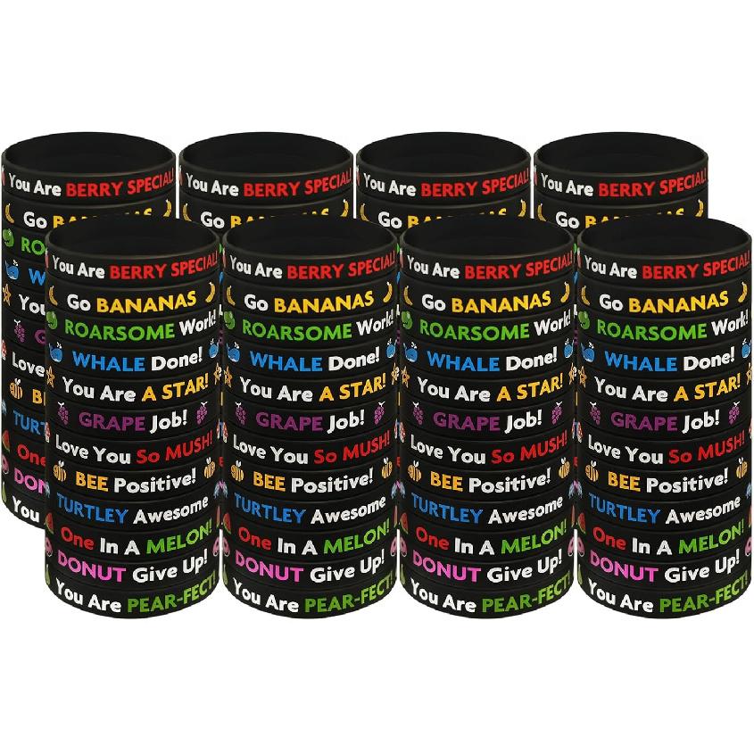 Motivational Rubber Bracelets pirational Silicone Wristbands Bulk Classroom Prizes Incentives Student Rewards Back to School Valentines Gifts for