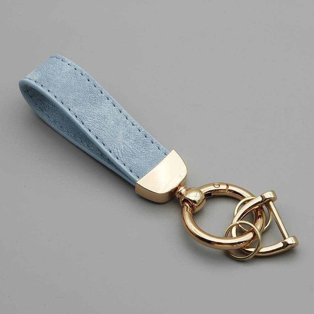 Custom LOGO Suede Leather Keychain Vintage Laser Engrave Car Key Ring Holder for Men and Women Personalized Key Chains Ring