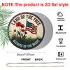 2D Flat, 1Pc Round Patriotic Aluminum Wall Art Sign - American Flag & Floral Design, "Land of the Free" Text, Easy To Hang with Pre-Drilled Holes