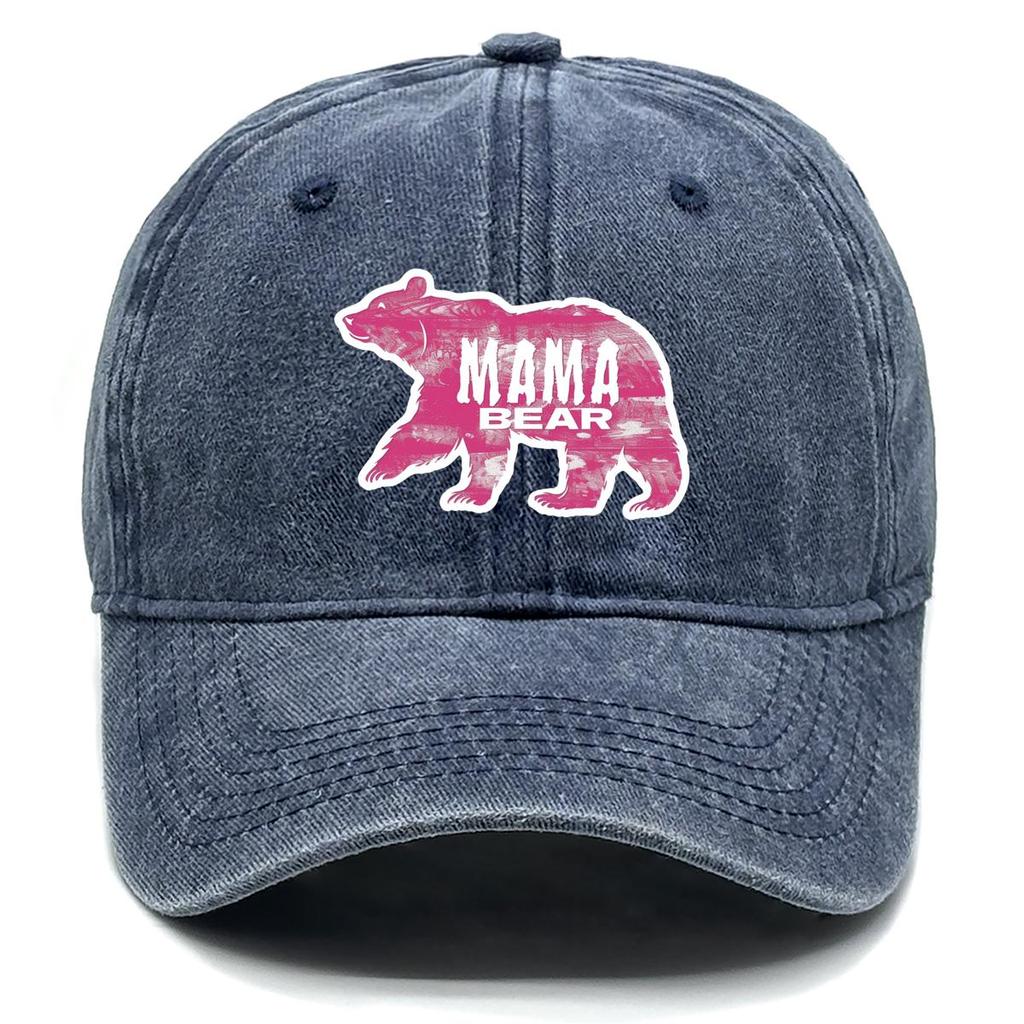 MAMA BEAR" Print Adjustable Sun Hat, Mother's Day Sports Hat Non-Stretch Fabric Sunshade Breathable Stylish Snapback Baseball Cap