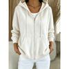 Womens Oversized Knit Hooded Zip-Up Cardigan Winter 2026 Solid Color Casual Sweater
