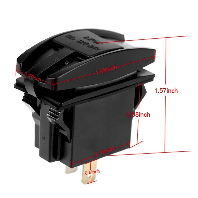 Dual USB 3.1 Power Charger Carling ARB Rocker Fireproof Plastic Switch Blue LED Light Car Boat 12V Car Accessories