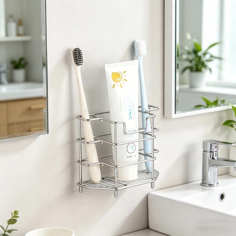 Home Bathroom Toothbrush Holder Rack 201 Stainless Steel Efficient Use