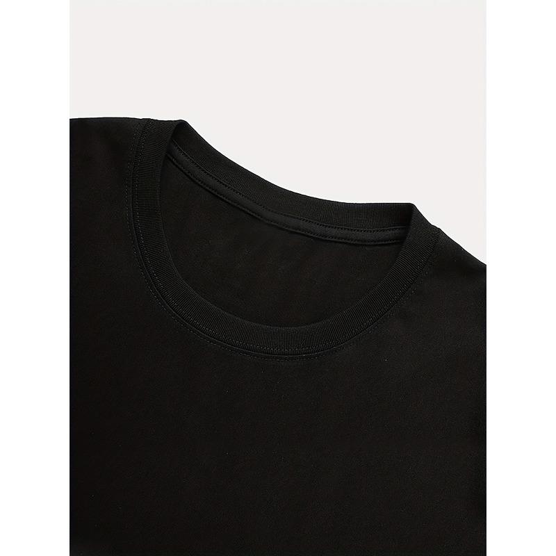 European Size graphic print t-shirt, short sleeve crew neck casual top for summer & spring, Women's clothing