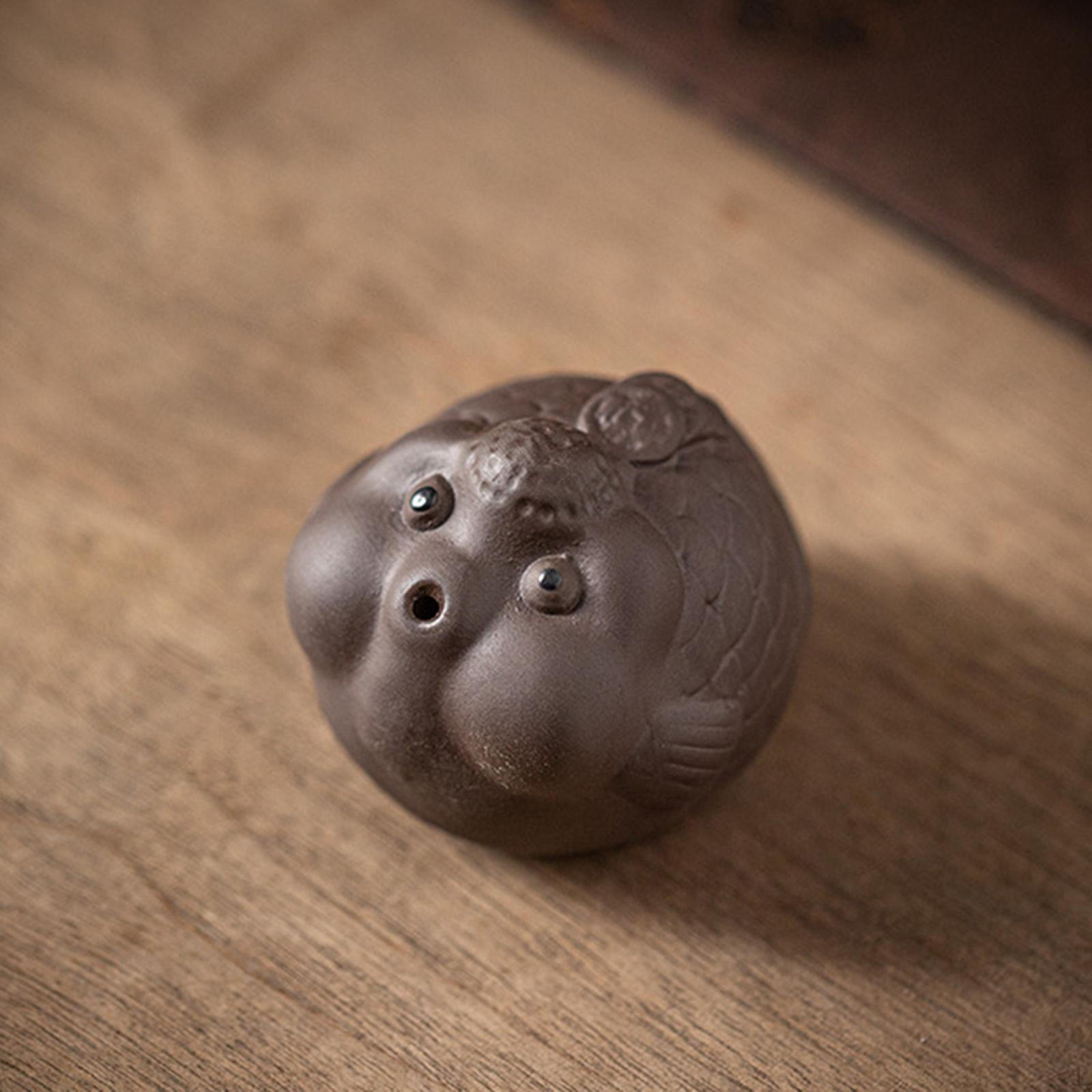 

Chinese Pet Cute for Tea Lovers Gift,Creative Feng Shui Ornament Ceremony Decoration Purple Clay чорний