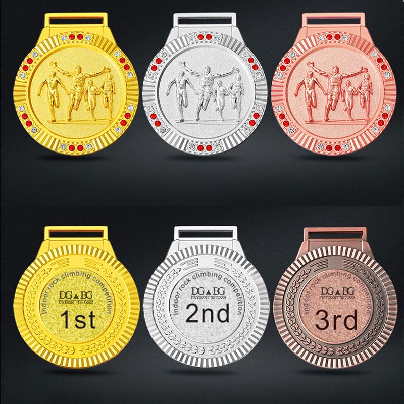 Marathon Gold Winner Award Medals With Neck Ribbon 3D Running Runner 1St 2Nd Trophy Various Sport Souvenir Prize Gift Customized