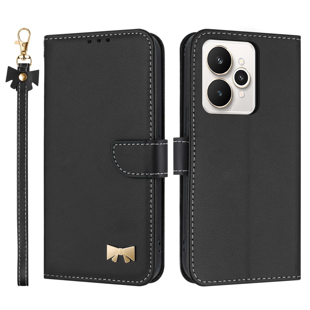 For Realme 15 5G/15 Pro 5G Case Bowknot Decor Wallet Leather Phone Cover with Wrist Strap