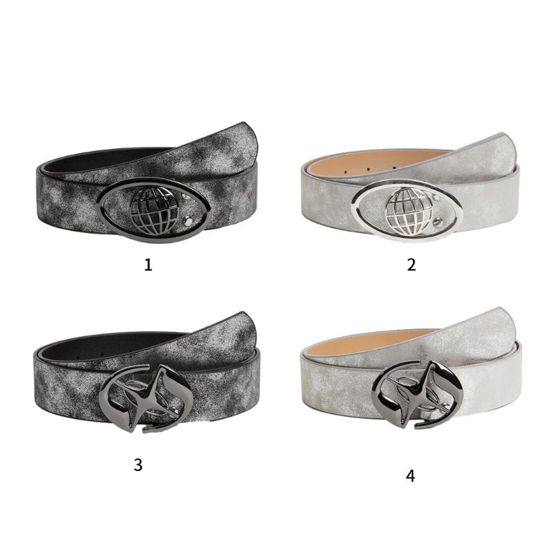 Delicate Adult Waist Belt with Earth/Star Buckle Waistband Jeans Waist Belts for Vintage Style Teens Adjustable Belt