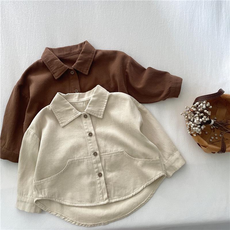 

Autumn Korean Style Toddler Boys and Girls Casual Shirt Jacket 80 cm кавовий