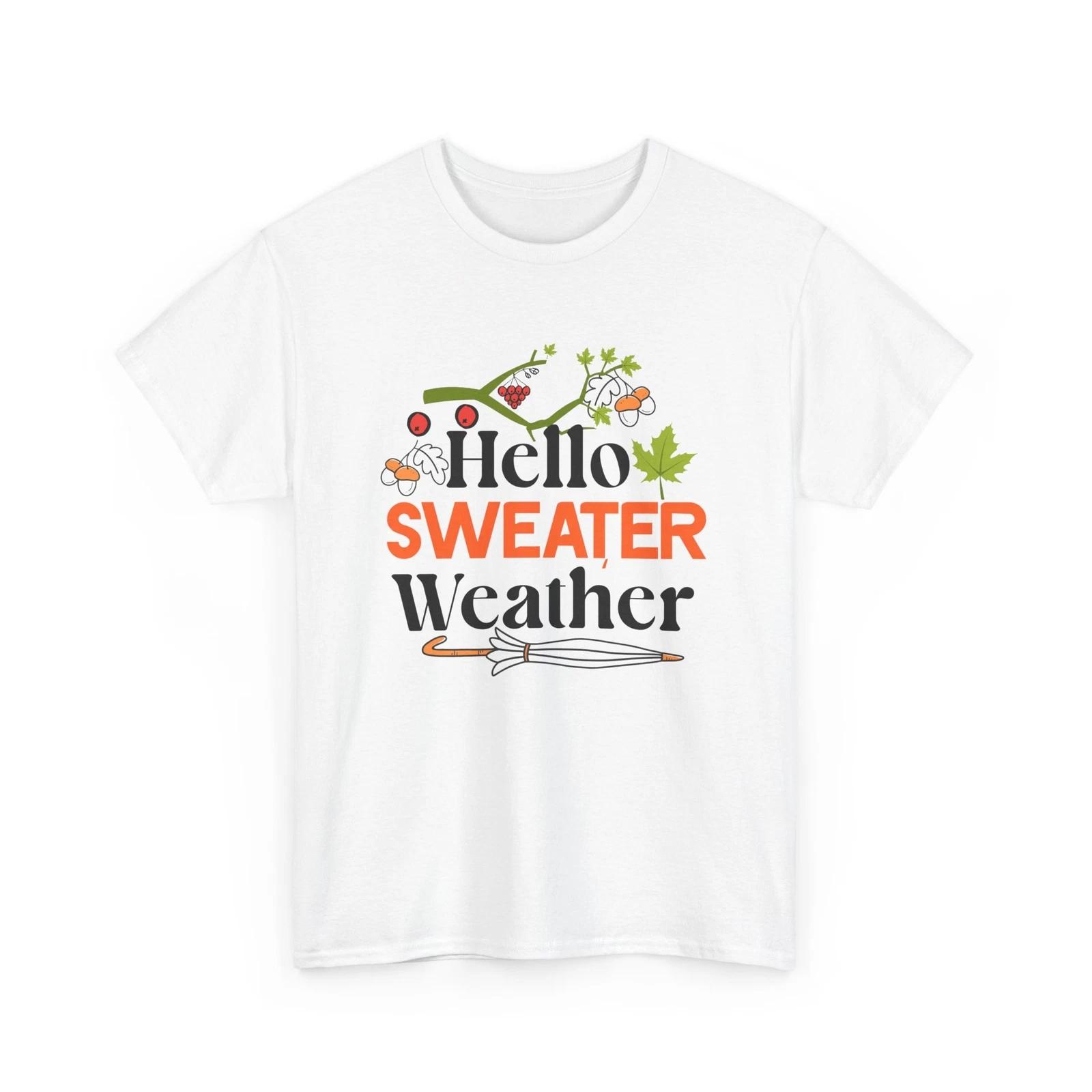 

Fall Aesthetic T-Shirt | Autumn Leaves Tee | Hello Sweater Weather Shirt 2XL