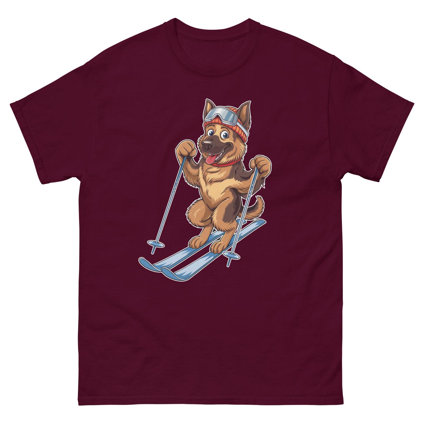Skiing German Shepherd Unisex classic tee XL