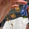 Drie-Cirkel Geest Slang Volle Diamant Ketting Verguld Met Echt Goud Hoofd En Staart Boor Slang Bot Sleutelbeen Ketting Generatie