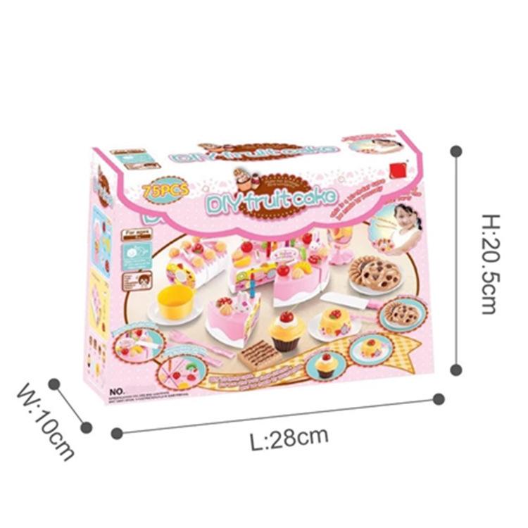 Cecile Fruit Diy Cake Toy Music Electric, Birthday Gift Simulation Play House Kitchen Girl Toy