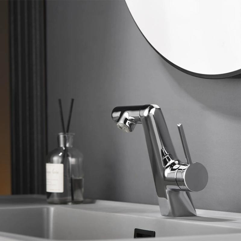 Chrome Basin Faucet Bathroom Single Lever Hot and Cold Sink Lead Free Mixer Tap Faucet Solid Brass Basin Lavtory Faucet