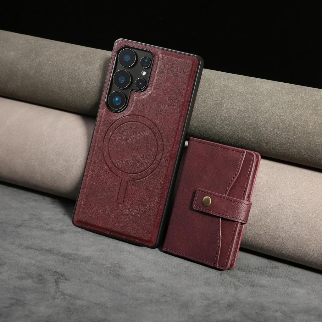 Detachable Wallet with Card Holder Phone Case for Samsung Galaxy S25 Edge S24 Ultra S23 Plus A56 A55 A54 A36 A35 A16 A15 Cover