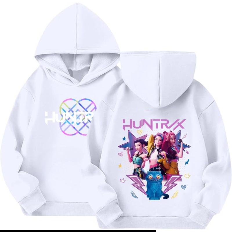 Kids Hoodies & Sweatshirts Kpop Hunters Witch Hunter Group Pattern Children's Girl Pocket Hoodie Sweatshirt