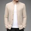 Men's Casual Stand-up Collar Coat, Fitted Mao-style Jacket