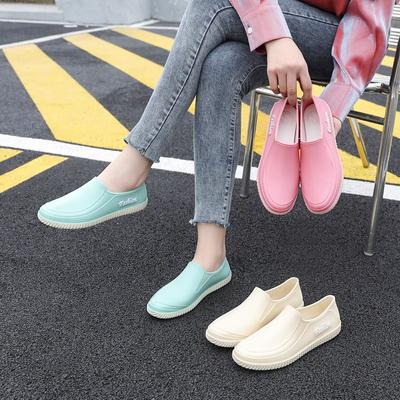 Modische Damen Frühlings- und Herbst-Regenschuhe, Lässig, Leicht, Wasserdicht, Rutschfest, Arbeitsgummischuhe für Küche, Autowäsche