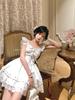 Mori Girl Dress for Flutter French Korean Clean and Summer Clothing [MODKOKU] Women, Sleeves, Girly, Elegant, Feminine, Style, Ribbon, Lace, Frills,