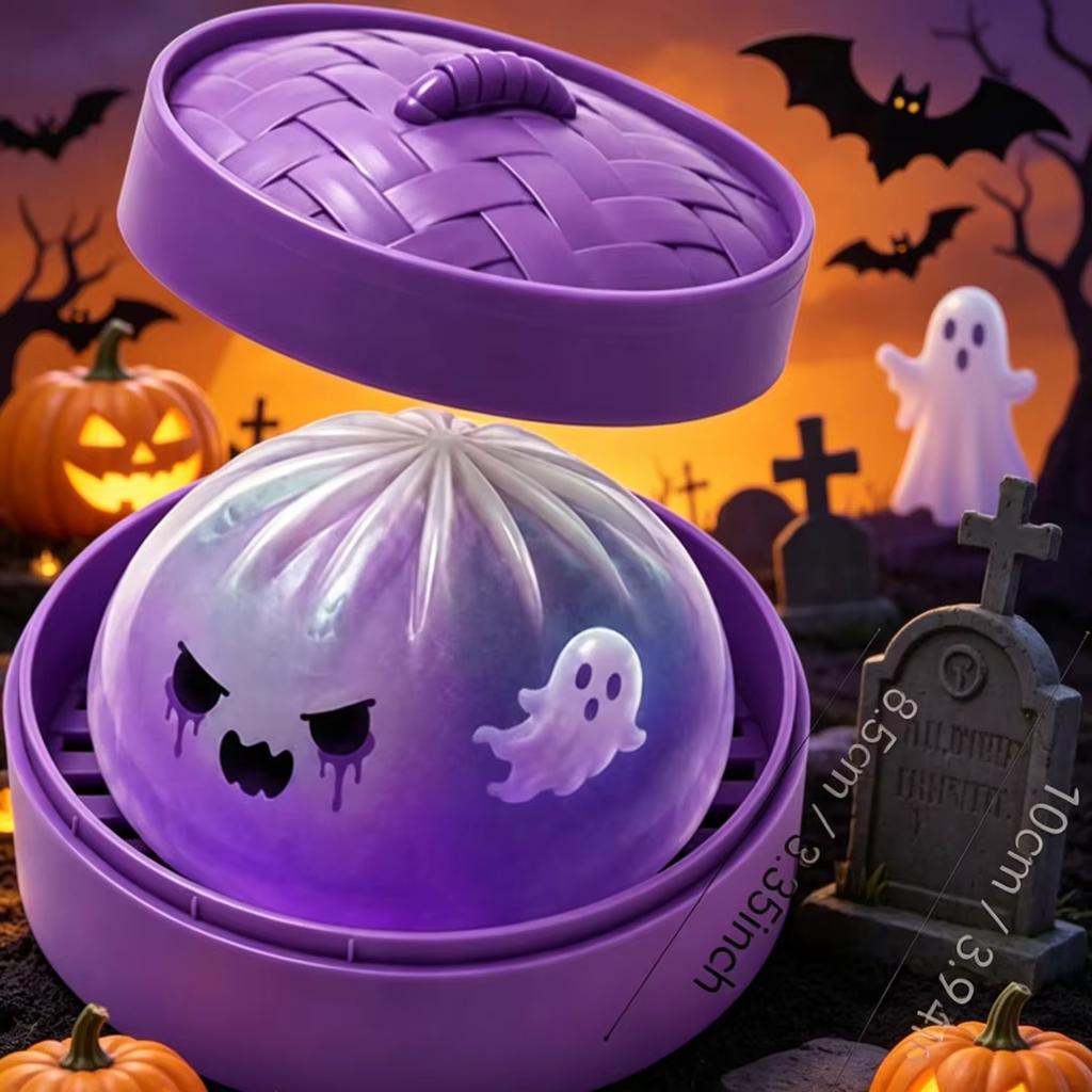 Třpytivé Halloweenské Duchové Knedlíčky Squishy Měkké Pomalý Odraz Odolnost Decompression S Pařákem Plněný Žralok Buchta Dárek