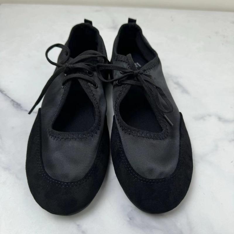Fashion Soft Leather Casual Women Ballet Flats Lace Up Fashion Design White Black Female Mary Jane Shoes New 2024 Autumn Footwear
