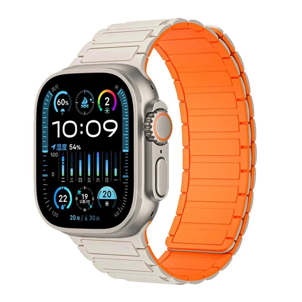 Silicone Strap for Apple Watch Band 49mm 46mm 42mm 45mm 44mm 41 40mm Bracelet iWatch Series 11 10 9 8 7 6 5 4 SE Ultra 3 2 49MM