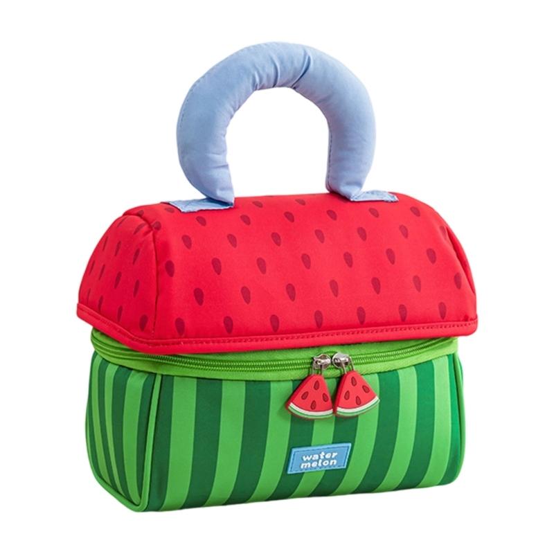 Cartoon Mushroom Design Large Capacity Waterproof Makeup Bag Oxfords Fabric With Wide Opening