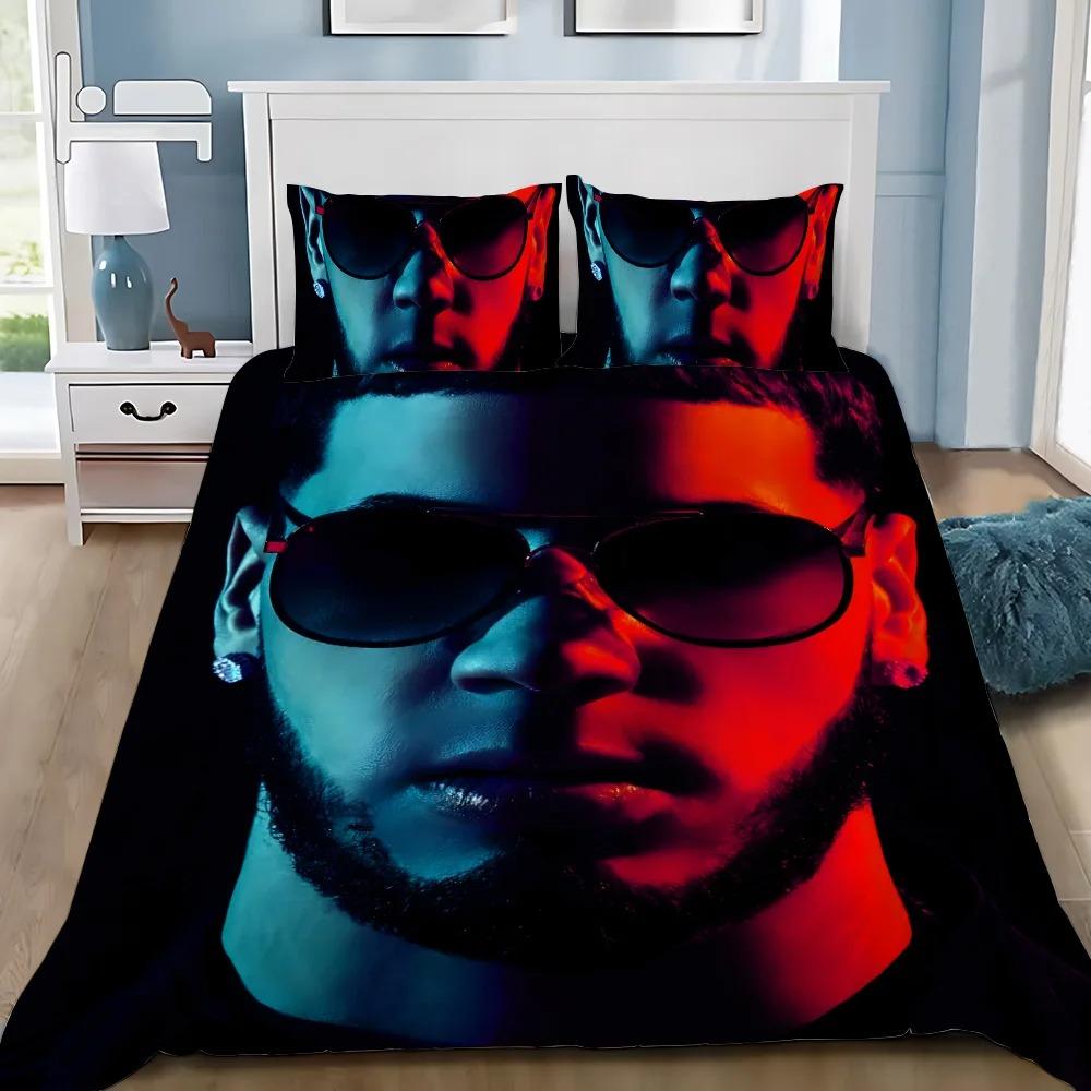 Anuel AA Duvet Cover Pillowcase Hasta Bedding Set Adult Boy Girl Bedroom Decoration Children Single Double Large Size
