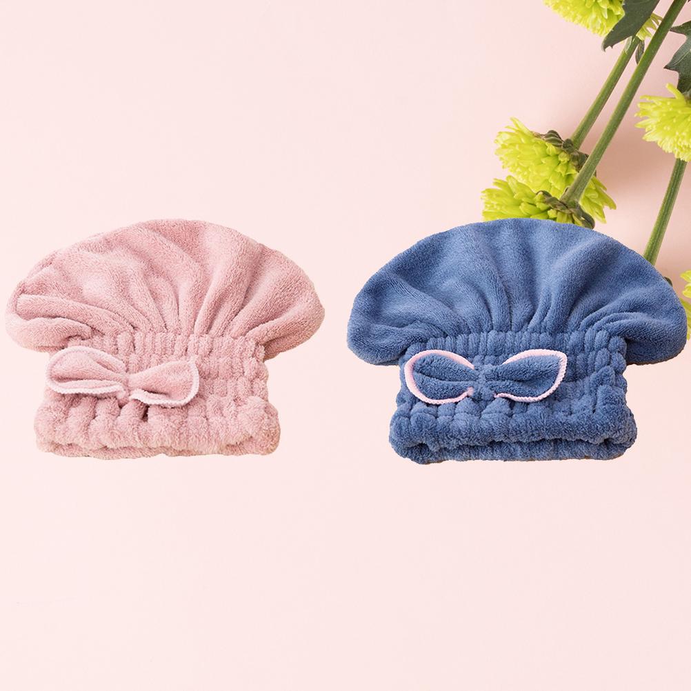 

2 шт. Коралловый флис Абсорбирующее Сушка волос Быстрая Быстросохнущая Шапочка Сухая Утолщенная Душ Женщины Шапочка для душа Микрофибра Купание