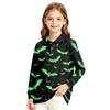 Girls' Long Sleeve Halloween Print School Uniform Blouse for Casual and Formal Wear