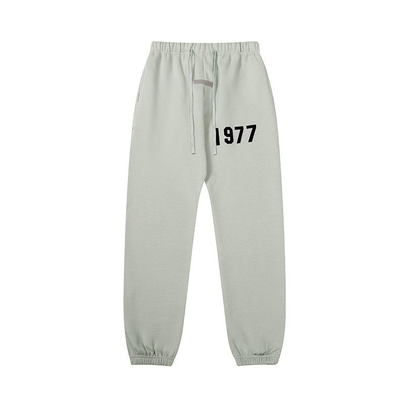 Three-dimensional flocking 1977 men's and women's American high street hoodie sweater trousers casual suit