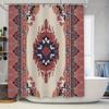 Modern Boho Vintage Inspired Bath Shower Curtain Waterproof Fabric Decorative Printed for Bathroom (Maroon)