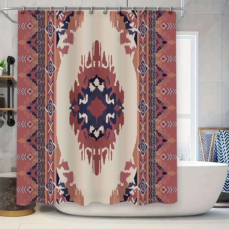 

Современная шторка для душа в стиле Boho Vintage, водонепроницаемая, с декоративным принтом для ванной комнаты (Бордовый) 90x180cm