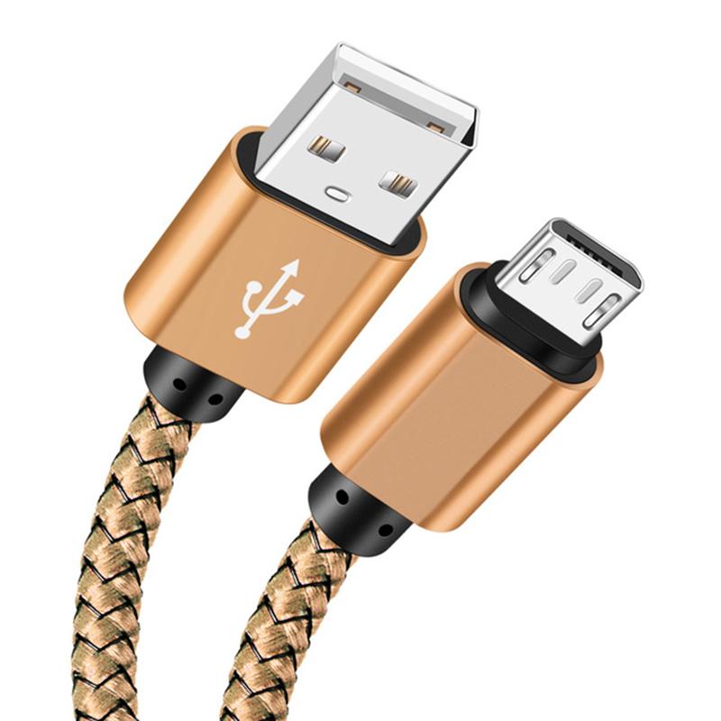 Nylon Braided Micro USB Cable Data Sync 2A Fast Charging 1M 2M 3M Charger Cable For Samsung Huawei HTC Android Phone USB Micro