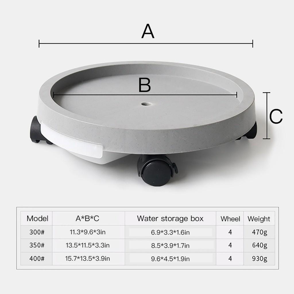 Pogrubiony 14-calowy Wytrzymały Stojak na Rośliny Paleta Ogrody Podstawki pod Doniczki Mobilna Okrągła Taca na Kółkach Donica