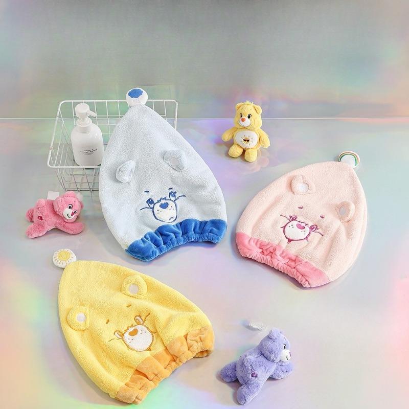 Urocza czapka księżniczki Miś do mycia twarzy i włosów, damska chłonna czapka kąpielowa z aksamitu koralowego, czapka na suche włosy zapobiegająca wypadaniu włosów