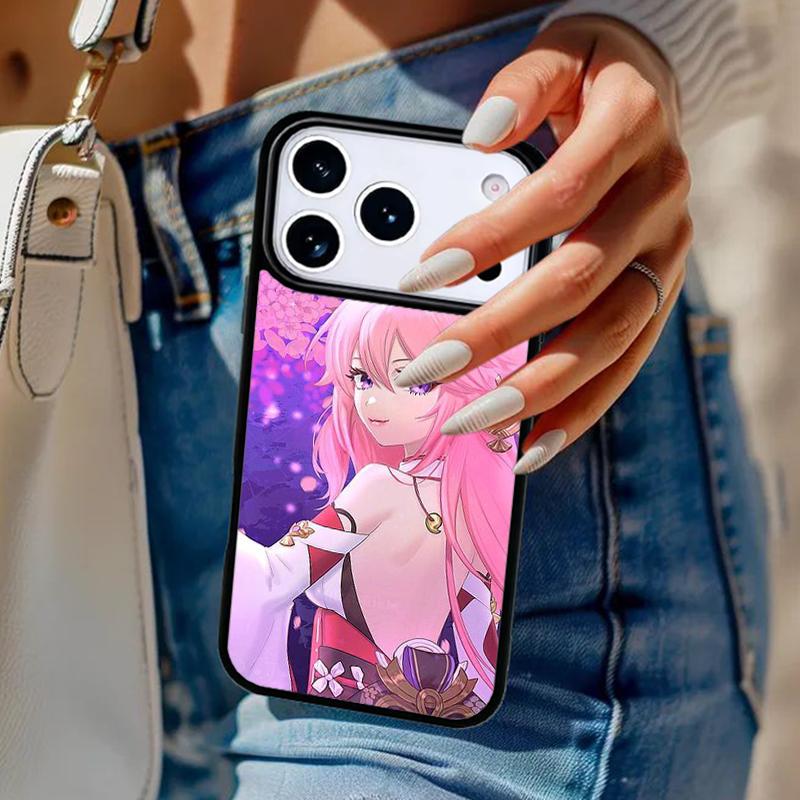 Japanese Sakura Anime Girl Phone Case For iPhone 17 Air 14 15 13 12 Max Cover For Apple 14 15 16 16e 11 Pro Max Plus